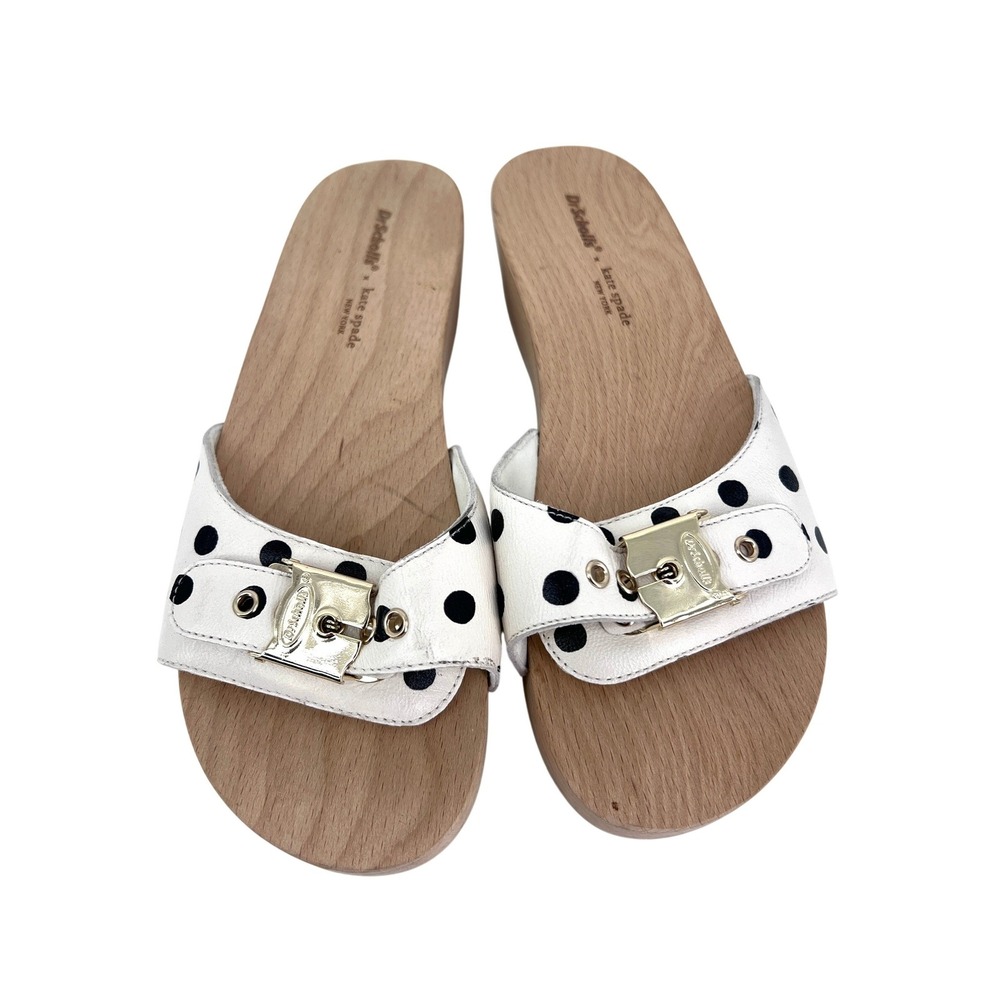 Dr Scholls x‎ Kate Spade Polka Dot Wooden Exercise Slide Sandals